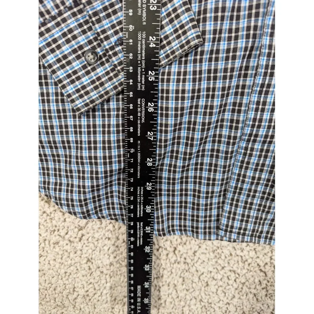 Wrangler Riata Western Button Down Long Sleeve Men's Large Gingham‎ Check
